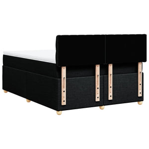Κρεβάτι Boxspring με Στρώμα Μαύρο 140x200 εκ. Υφασμάτινο