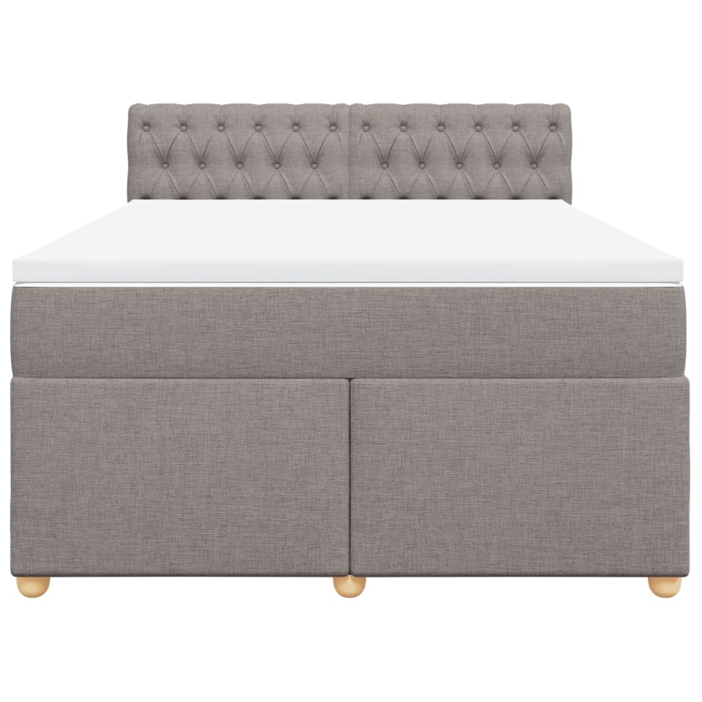 Κρεβάτι Boxspring με Στρώμα Taupe 140x200 εκ. Υφασμάτινο