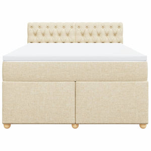 Κρεβάτι Boxspring με Στρώμα Κρεμ 140x200 εκ. Υφασμάτινο