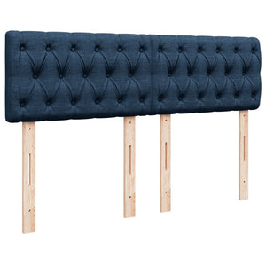 Κρεβάτι Boxspring με Στρώμα Μπλε 140x200 εκ. Υφασμάτινο
