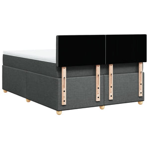 Κρεβάτι Boxspring με Στρώμα Σκούρο Γκρι 140x200 εκ Υφασμάτινο