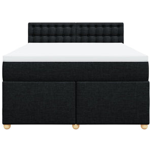 Κρεβάτι Boxspring με Στρώμα Μαύρο 140x200 εκ. Υφασμάτινο