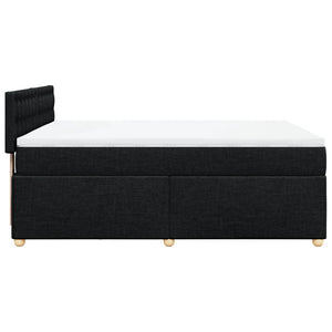 Κρεβάτι Boxspring με Στρώμα Μαύρο 140x200 εκ. Υφασμάτινο