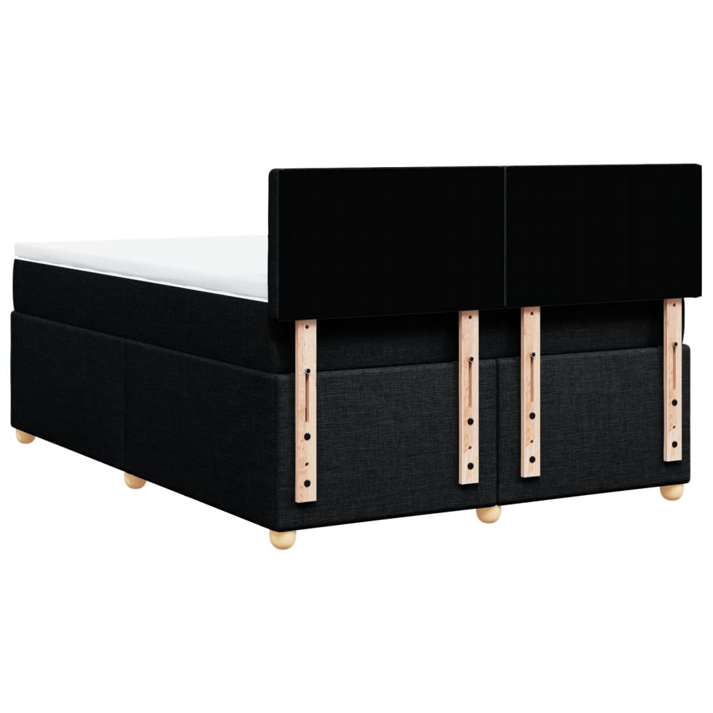 Κρεβάτι Boxspring με Στρώμα Μαύρο 140x200 εκ. Υφασμάτινο