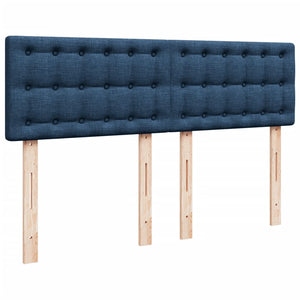 Κρεβάτι Boxspring με Στρώμα Μπλε 140x200 εκ. Υφασμάτινο - Pakobazaar