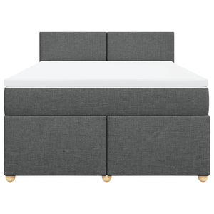 Κρεβάτι Boxspring με Στρώμα Σκούρο Γκρι 160x200 εκ Υφασμάτινο - Pakobazaar