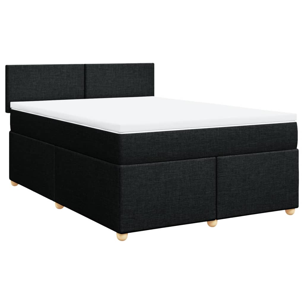Κρεβάτι Boxspring με Στρώμα Μαύρο 160x200 εκ. Υφασμάτινο - Pakobazaar