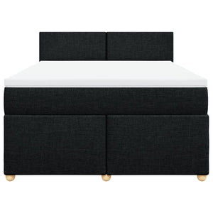 Κρεβάτι Boxspring με Στρώμα Μαύρο 160x200 εκ. Υφασμάτινο - Pakobazaar