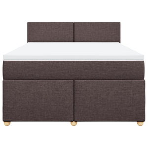 Κρεβάτι Boxspring με Στρώμα Σκούρο Καφέ 160x200 εκ Υφασμάτινο - Pakobazaar