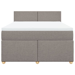Κρεβάτι Boxspring με Στρώμα Taupe 160x200 εκ. Υφασμάτινο - Pakobazaar