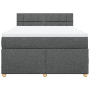 Κρεβάτι Boxspring με Στρώμα Σκούρο Γκρι 160x200 εκ Υφασμάτινο - Pakobazaar