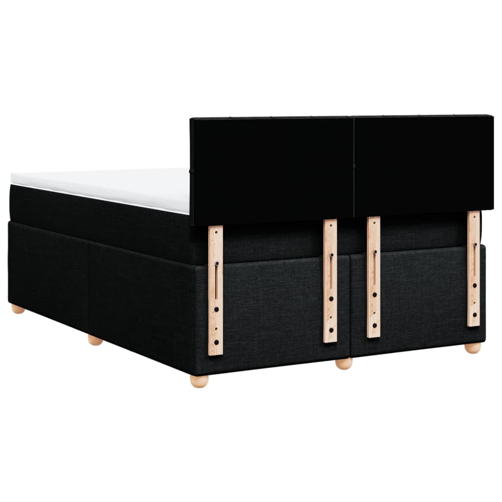 Κρεβάτι Boxspring με Στρώμα Μαύρο 160x200 εκ. Υφασμάτινο - Pakobazaar