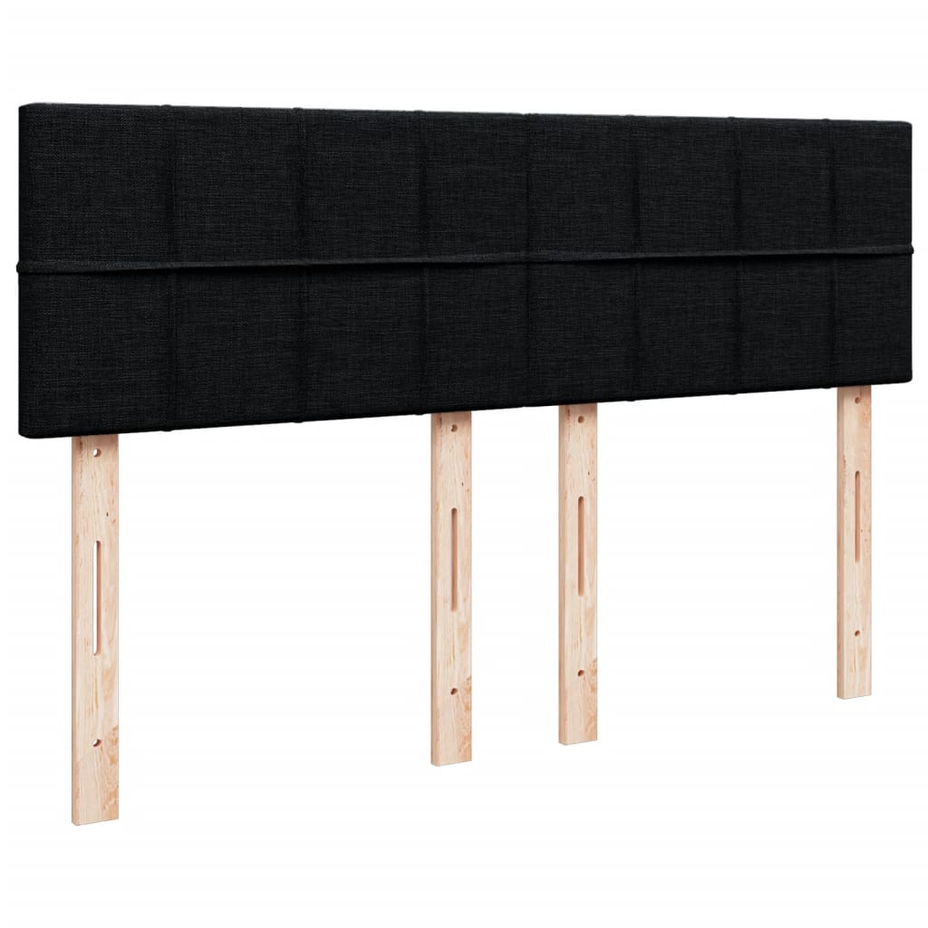 Κρεβάτι Boxspring με Στρώμα Μαύρο 160x200 εκ. Υφασμάτινο - Pakobazaar