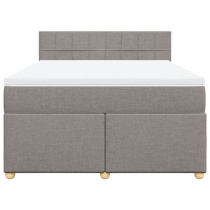 Κρεβάτι Boxspring με Στρώμα Taupe 160x200 εκ. Υφασμάτινο - Pakobazaar
