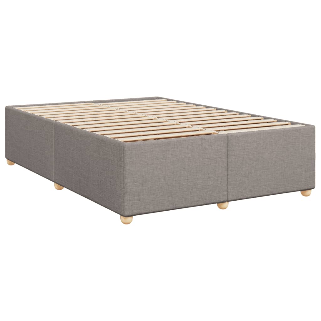 Κρεβάτι Boxspring με Στρώμα Taupe 160x200 εκ. Υφασμάτινο - Pakobazaar