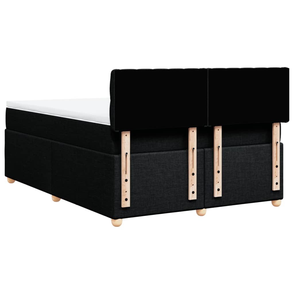 Κρεβάτι Boxspring με Στρώμα Μαύρο 160x200 εκ. Υφασμάτινο - Pakobazaar