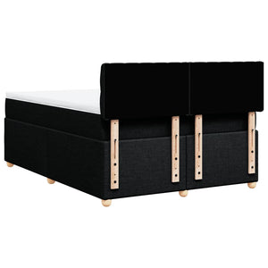Κρεβάτι Boxspring με Στρώμα Μαύρο 160x200 εκ. Υφασμάτινο - Pakobazaar
