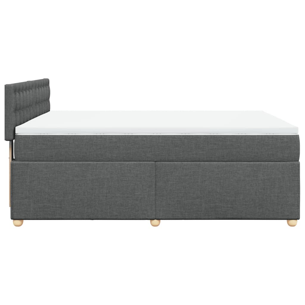 Κρεβάτι Boxspring με Στρώμα Σκούρο Γκρι 160x200 εκ Υφασμάτινο - Pakobazaar