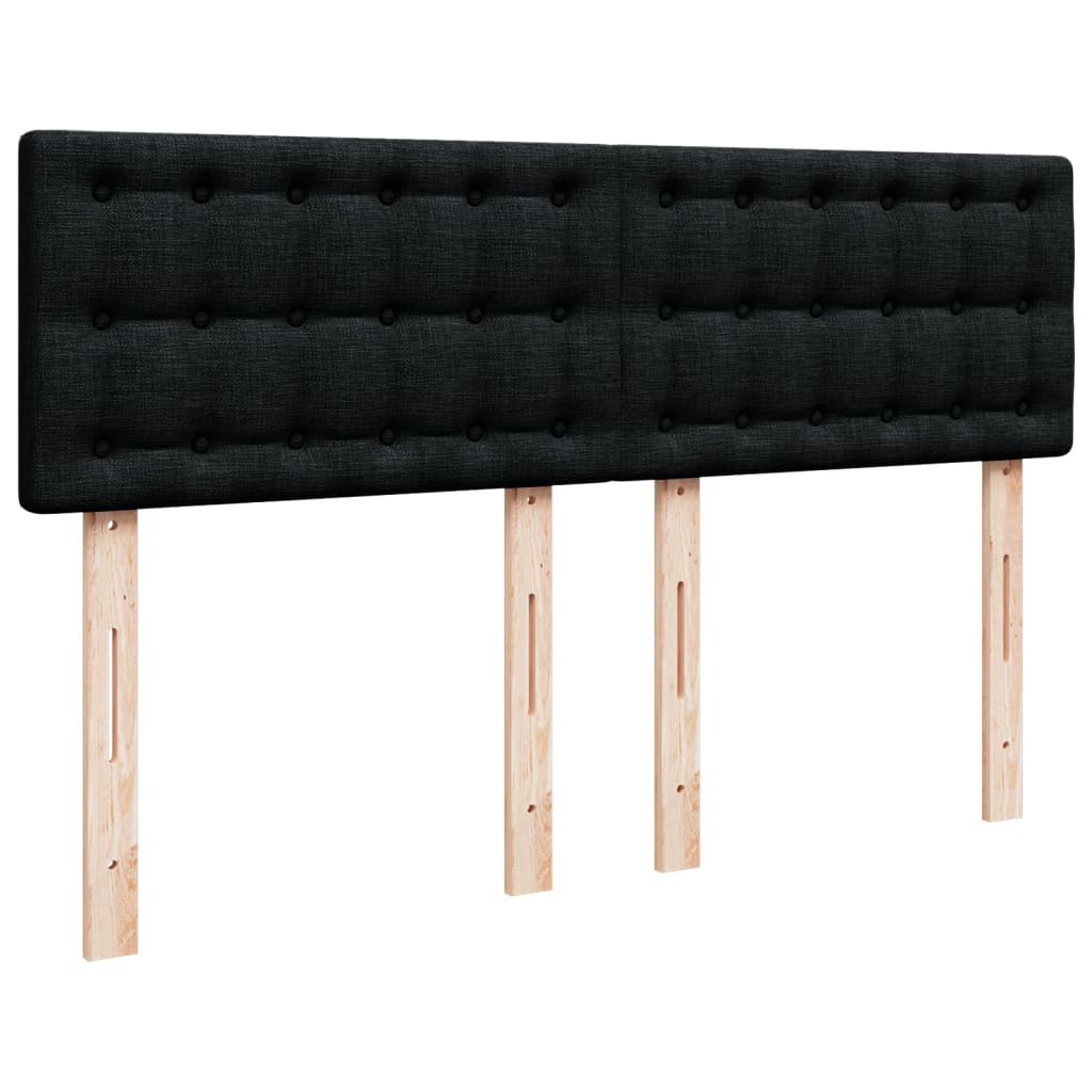 Κρεβάτι Boxspring με Στρώμα Μαύρο 160x200 εκ. Υφασμάτινο - Pakobazaar