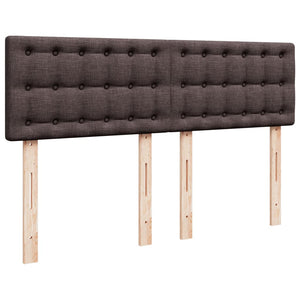 Κρεβάτι Boxspring με Στρώμα Σκούρο Καφέ 160x200 εκ Υφασμάτινο - Pakobazaar