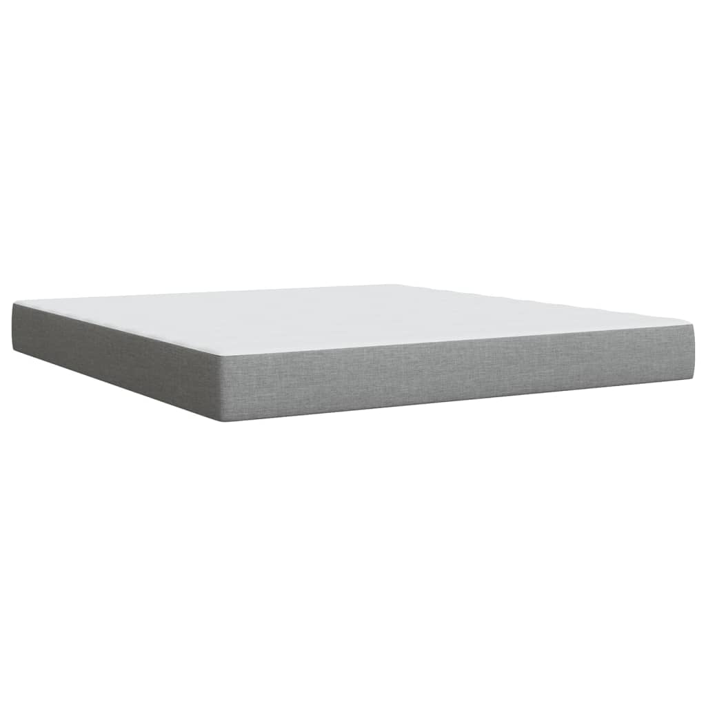 Κρεβάτι Boxspring με Στρώμα Ανοιχτό Γκρι 180x200 εκ. Υφασμάτινο
