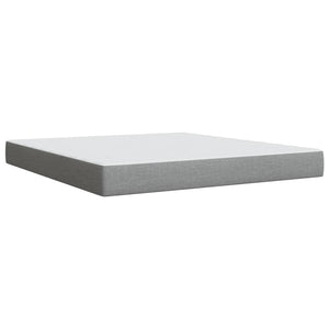 Κρεβάτι Boxspring με Στρώμα Ανοιχτό Γκρι 180x200 εκ. Υφασμάτινο