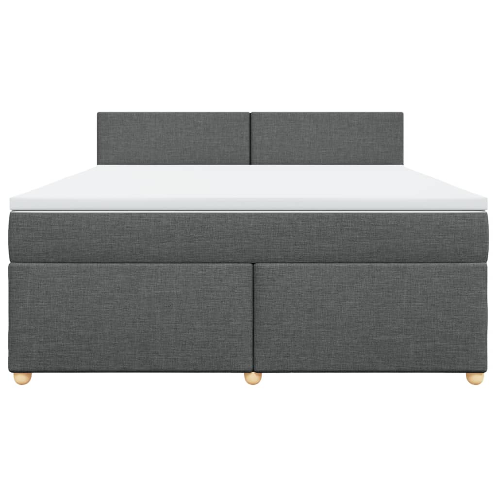 Κρεβάτι Boxspring με Στρώμα Σκούρο Γκρι 180x200 εκ Υφασμάτιν