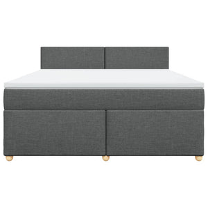 Κρεβάτι Boxspring με Στρώμα Σκούρο Γκρι 180x200 εκ Υφασμάτιν