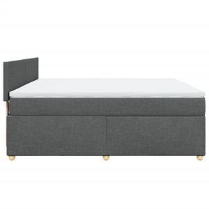 Κρεβάτι Boxspring με Στρώμα Σκούρο Γκρι 180x200 εκ Υφασμάτιν