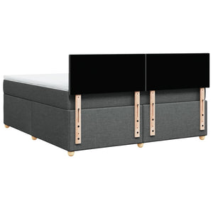 Κρεβάτι Boxspring με Στρώμα Σκούρο Γκρι 180x200 εκ Υφασμάτιν