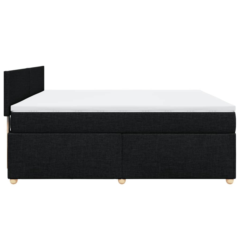 Κρεβάτι Boxspring με Στρώμα Μαύρο 180x200 εκ. Υφασμάτινο - Pakobazaar
