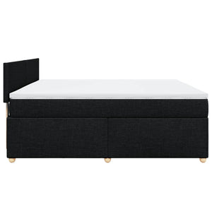 Κρεβάτι Boxspring με Στρώμα Μαύρο 180x200 εκ. Υφασμάτινο - Pakobazaar