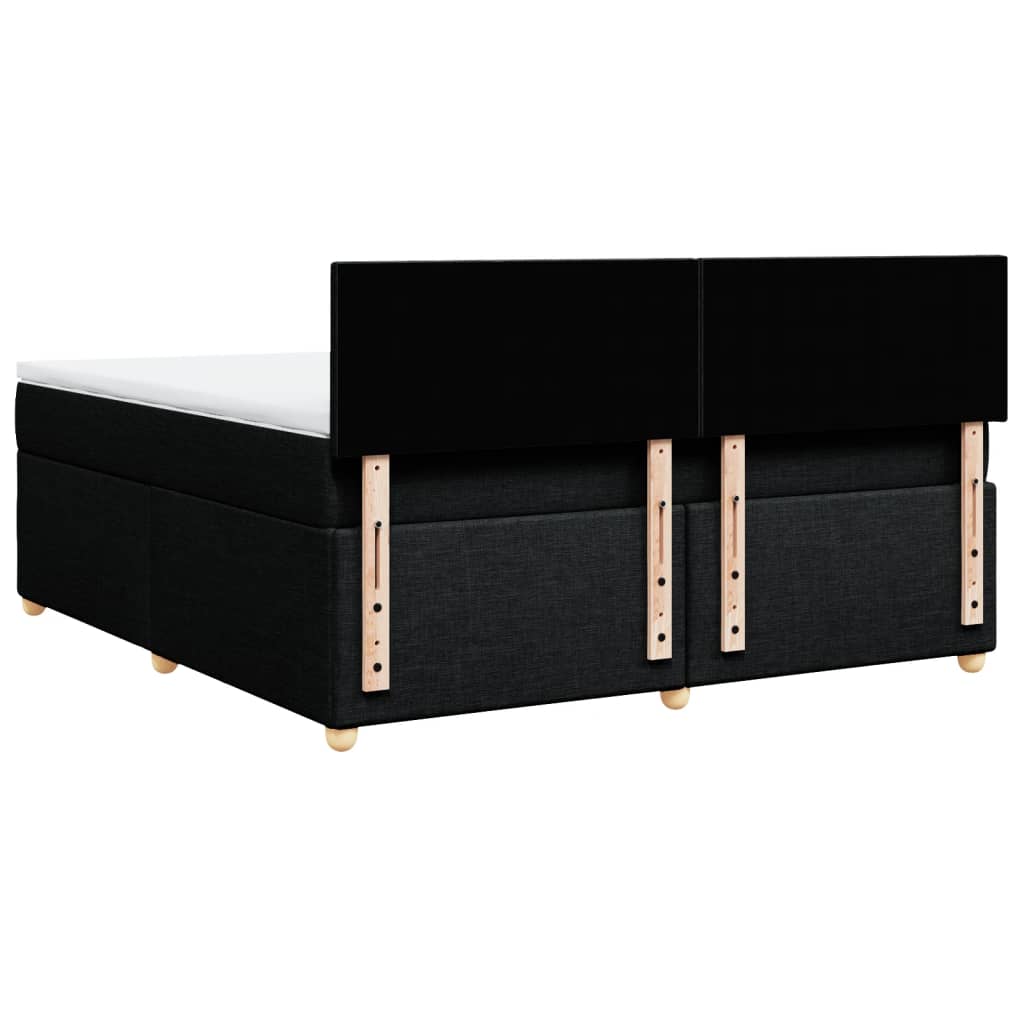 Κρεβάτι Boxspring με Στρώμα Μαύρο 180x200 εκ. Υφασμάτινο - Pakobazaar