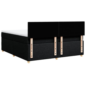 Κρεβάτι Boxspring με Στρώμα Μαύρο 180x200 εκ. Υφασμάτινο - Pakobazaar
