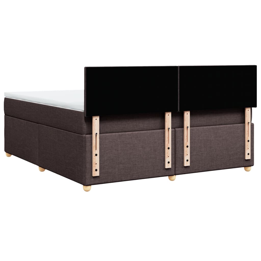 Κρεβάτι Boxspring με Στρώμα Σκούρο Καφέ 180x200 εκ Υφασμάτινο - Pakobazaar