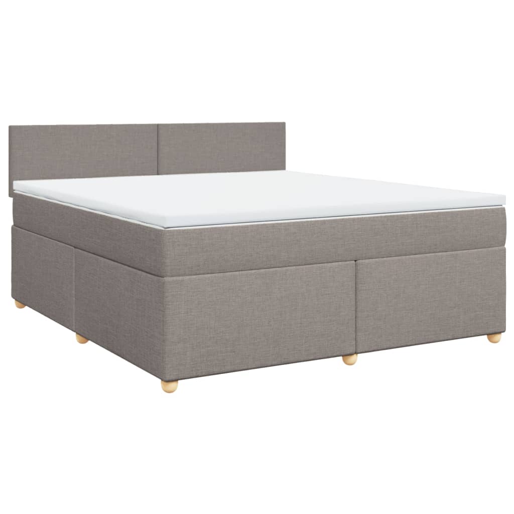 Κρεβάτι Boxspring με Στρώμα Taupe 180x200 εκ. Υφασμάτινο