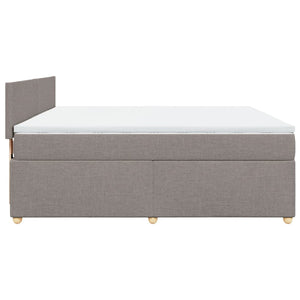 Κρεβάτι Boxspring με Στρώμα Taupe 180x200 εκ. Υφασμάτινο