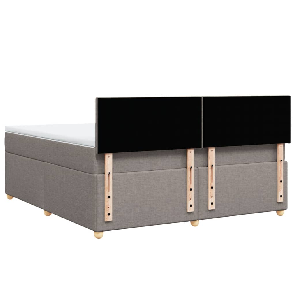 Κρεβάτι Boxspring με Στρώμα Taupe 180x200 εκ. Υφασμάτινο