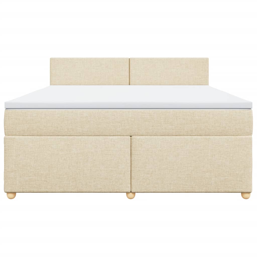 Κρεβάτι Boxspring με Στρώμα Κρεμ 180x200 εκ. Υφασμάτινο