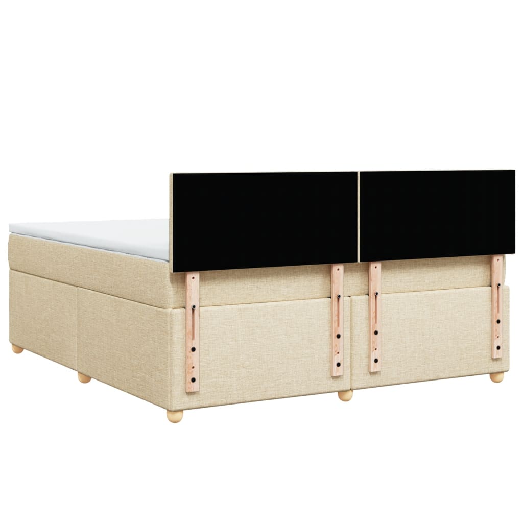 Κρεβάτι Boxspring με Στρώμα Κρεμ 180x200 εκ. Υφασμάτινο