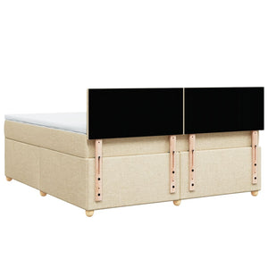 Κρεβάτι Boxspring με Στρώμα Κρεμ 180x200 εκ. Υφασμάτινο - Pakobazaar