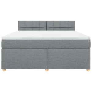 Κρεβάτι Boxspring με Στρώμα Ανοιχτό Γκρι 180x200 εκ. Υφασμάτινο