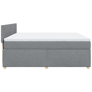 Κρεβάτι Boxspring με Στρώμα Ανοιχτό Γκρι 180x200 εκ. Υφασμάτινο