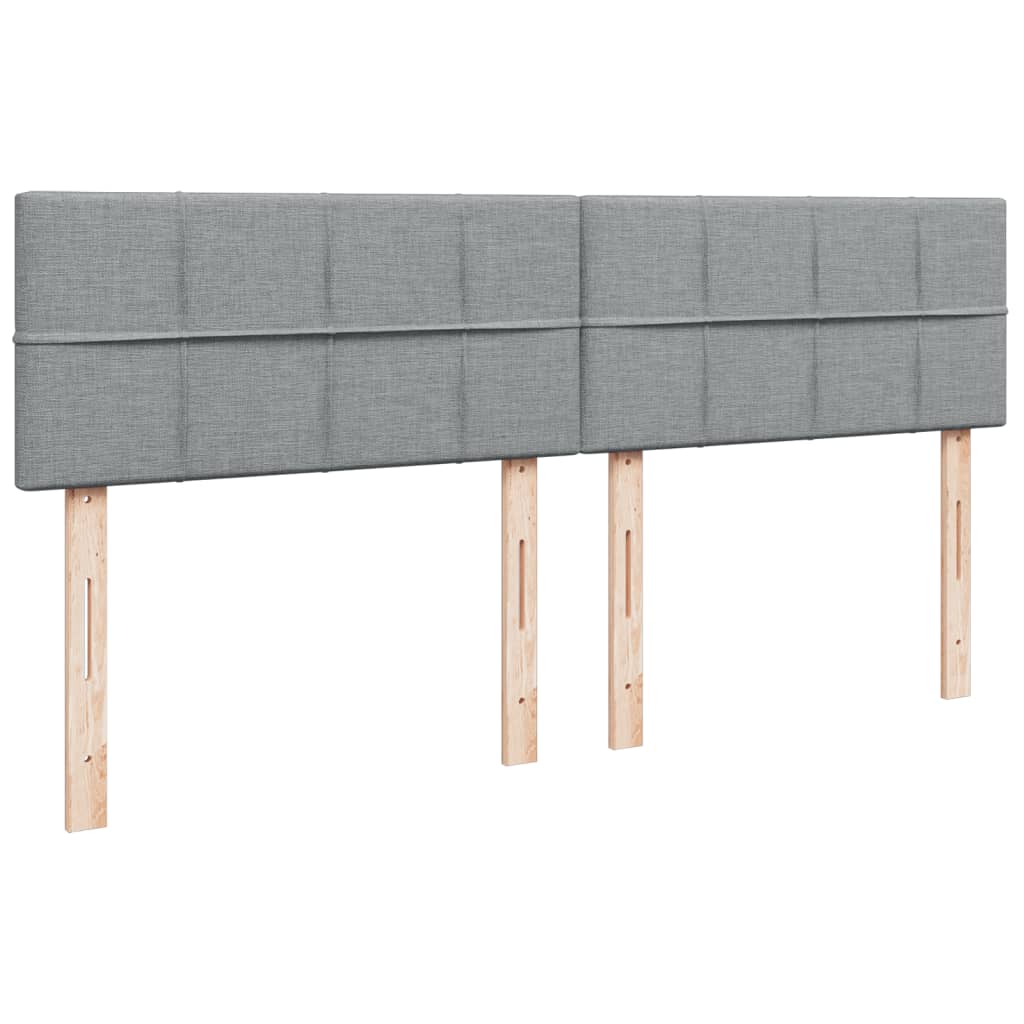 Κρεβάτι Boxspring με Στρώμα Ανοιχτό Γκρι 180x200 εκ. Υφασμάτινο