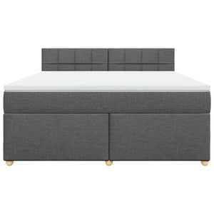 Κρεβάτι Boxspring με Στρώμα Σκούρο Γκρι 180x200 εκ Υφασμάτιν - Pakobazaar