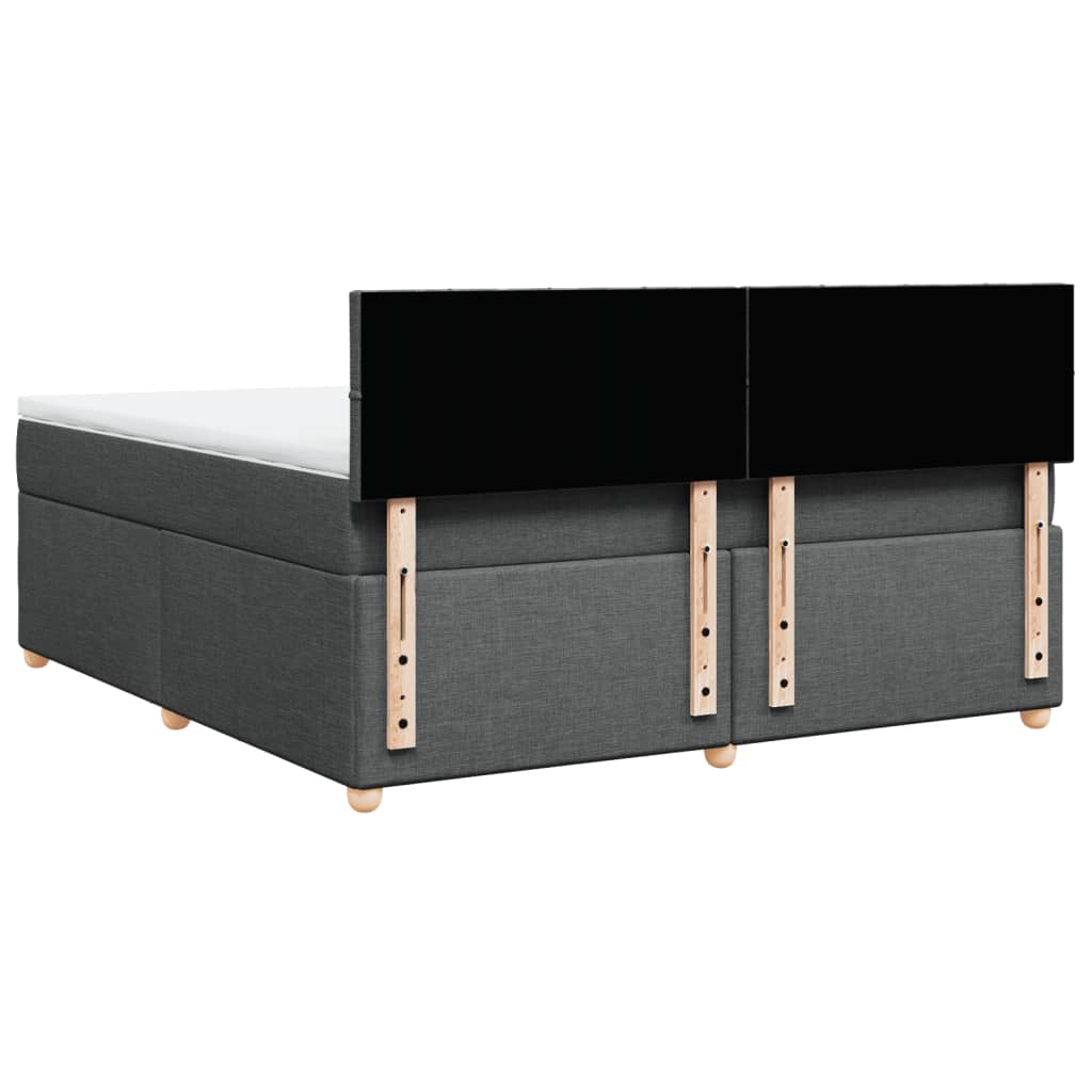Κρεβάτι Boxspring με Στρώμα Σκούρο Γκρι 180x200 εκ Υφασμάτιν - Pakobazaar