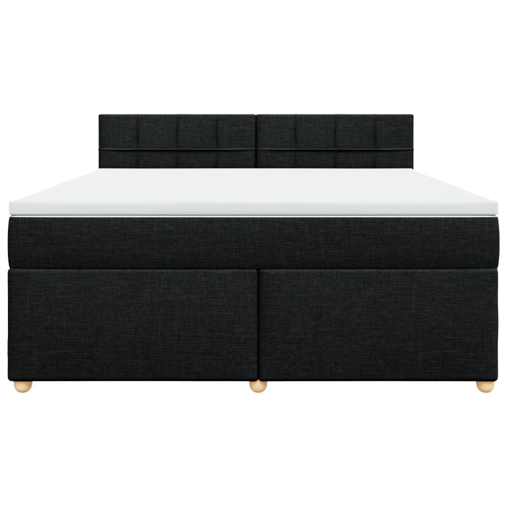 Κρεβάτι Boxspring με Στρώμα Μαύρο 180x200 εκ. Υφασμάτινο