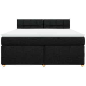 Κρεβάτι Boxspring με Στρώμα Μαύρο 180x200 εκ. Υφασμάτινο - Pakobazaar
