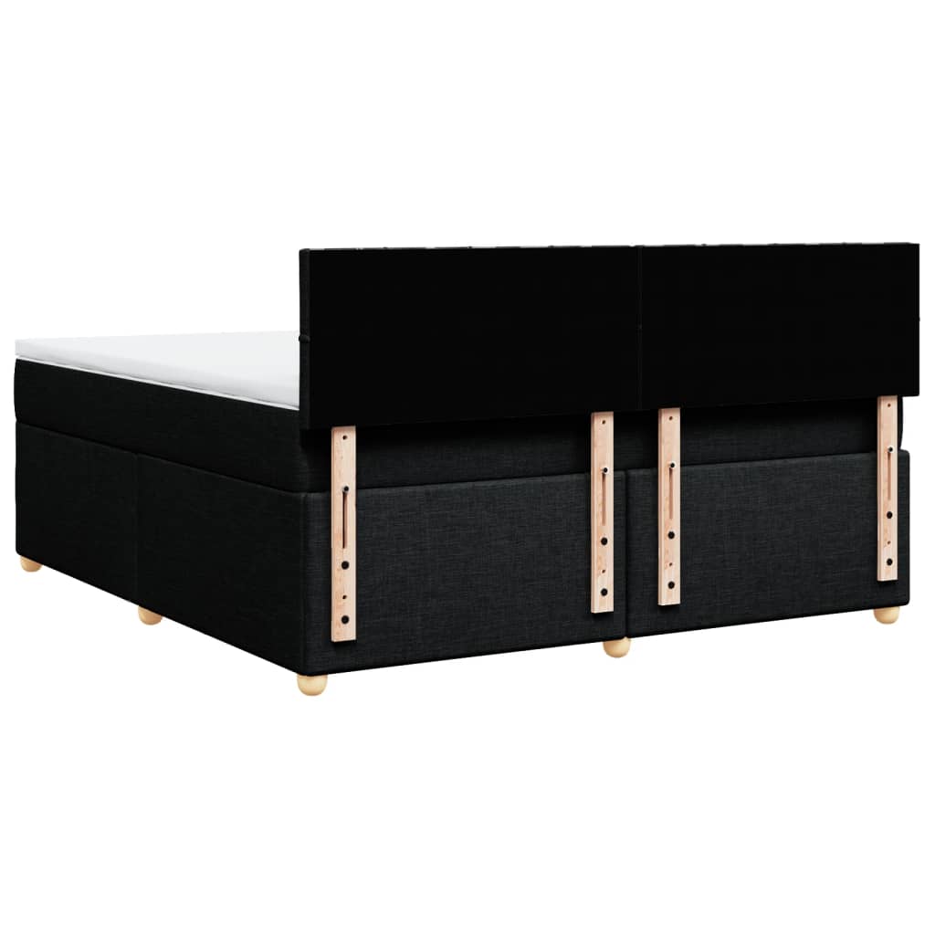 Κρεβάτι Boxspring με Στρώμα Μαύρο 180x200 εκ. Υφασμάτινο