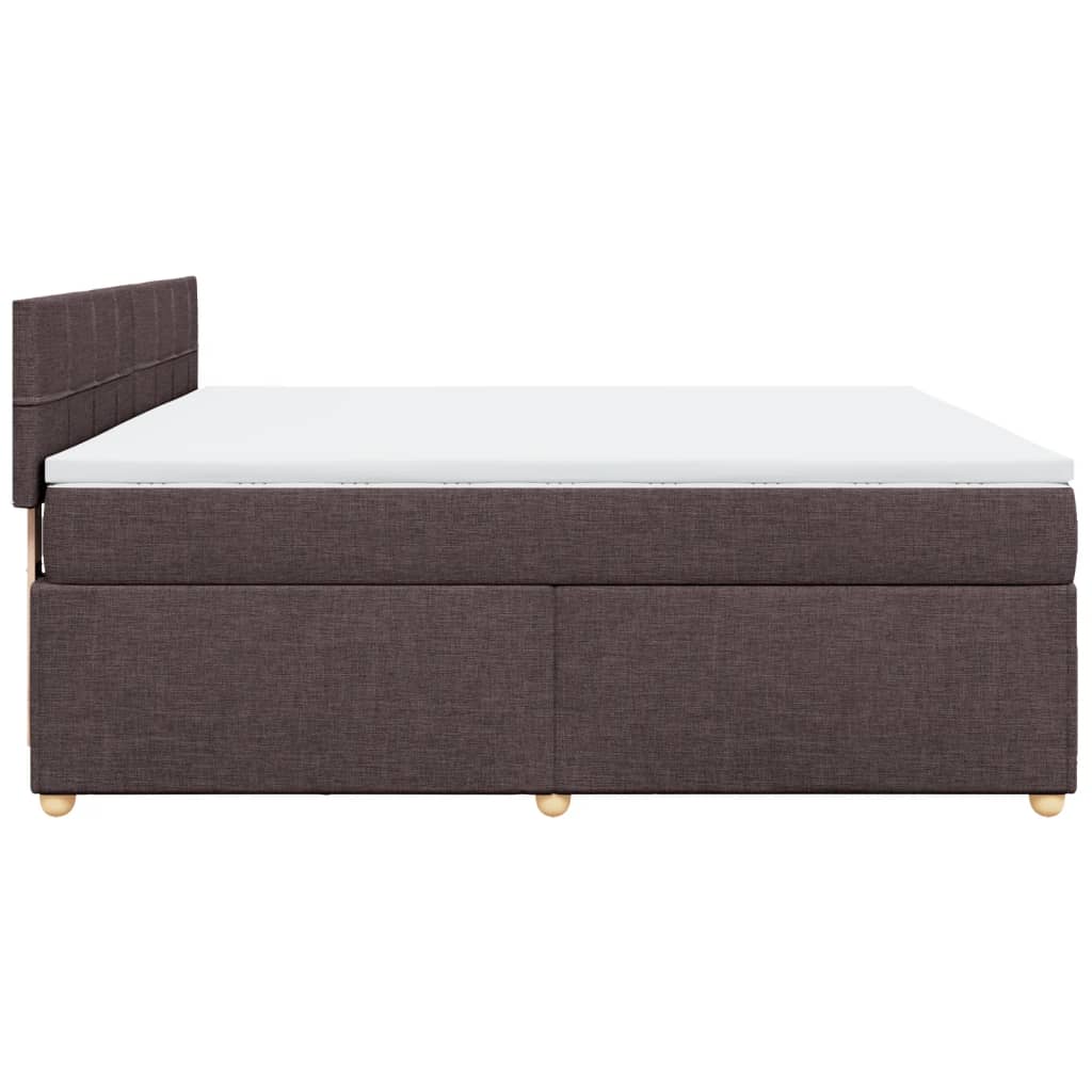 Κρεβάτι Boxspring με Στρώμα Σκούρο Καφέ 180x200 εκ Υφασμάτινο - Pakobazaar